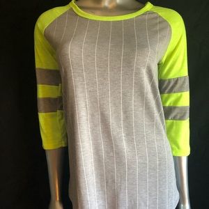 Rue 21 baseball Tee  with white pen stripe